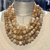 Multi Layer Brown Crackle Beaded Necklace