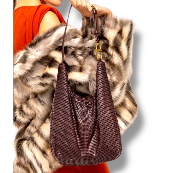 Elsa Metallic Mesh Hobo Bags