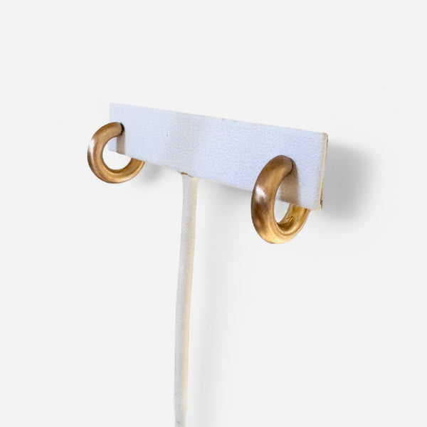 Brushed Gold Small Tube Hoop