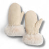 Nylon Satin Finish Fur Puffer Mittens