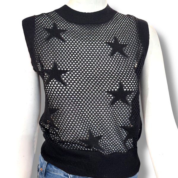 Elan Sleeveless Crewneck Star Print Sweater