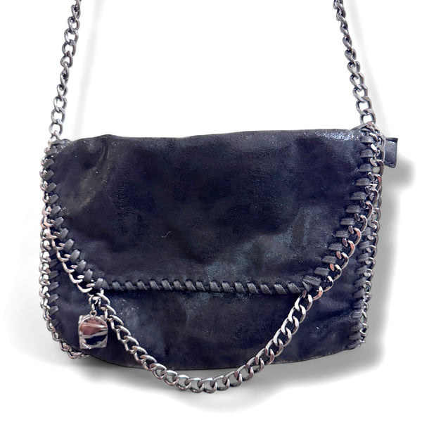 Vegan Leather Chain Shoulder Bag