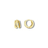 Mini Sterling Silver Gold Dipped Double Row Huggie Earrings