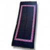 Hot Pink,Grey and Black Woven Scarf With Chain Detail
