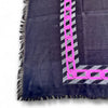Hot Pink,Grey and Black Woven Scarf With Chain Detail