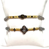 Labradorite Beaded Bracelet with Gold Bar and Stones