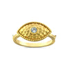 Hammered Evil Eye Ring
