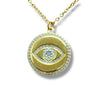 CZ Evil Eye Disc Necklace