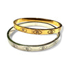 Etched Evil Eye CZ Bangle Bracelet