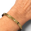 Etched Evil Eye CZ Bangle Bracelet