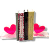 Set of 2 Acrylic Heart Bookends