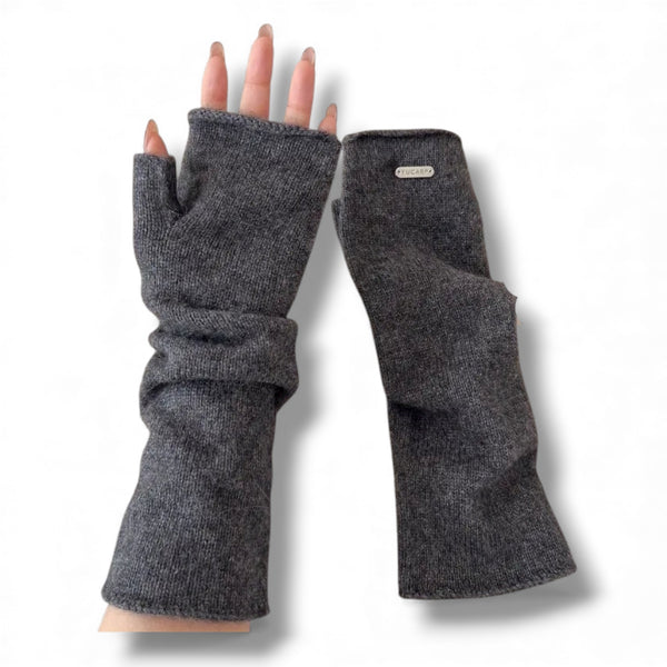 Cashmere Feel Soft and Cozy Long Fingerless Gloves