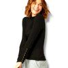 Ainsley Button Accent Sleeve Turtleneck