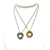 14Kt Gold Dipped Three Ring Necklace