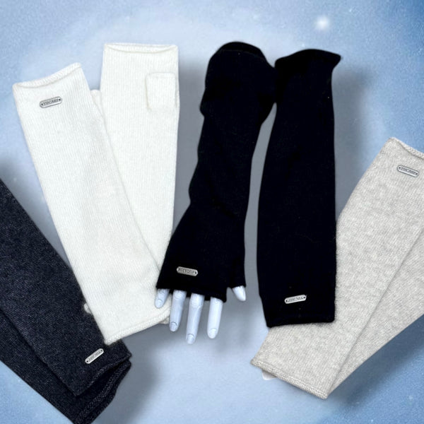 Cashmere Feel Soft and Cozy Long Fingerless Gloves