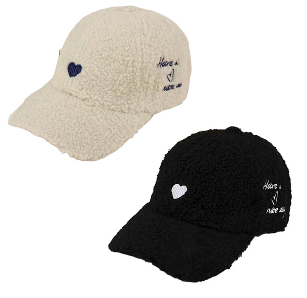 Fuzzy Sherpa Hat With Heart
