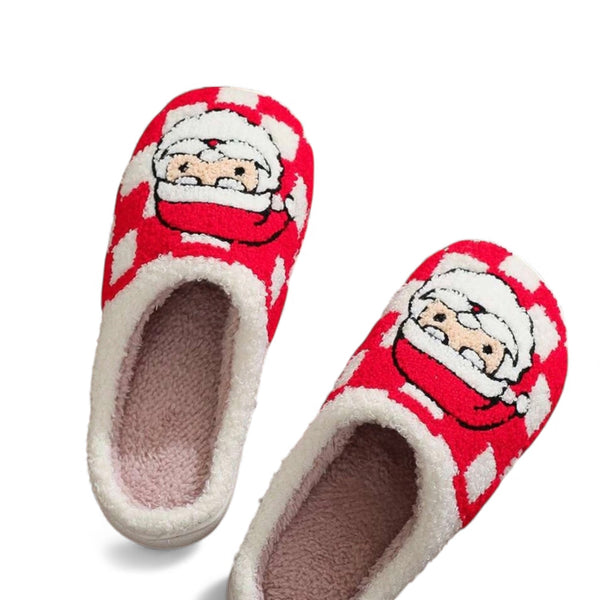 Checkered Santa Claus Slippers
