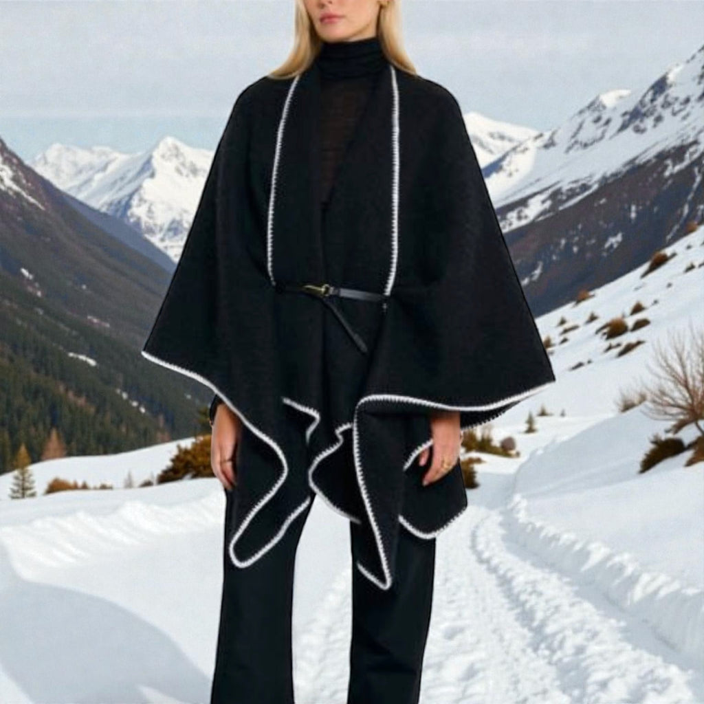 Whipstitch Cape With Belt