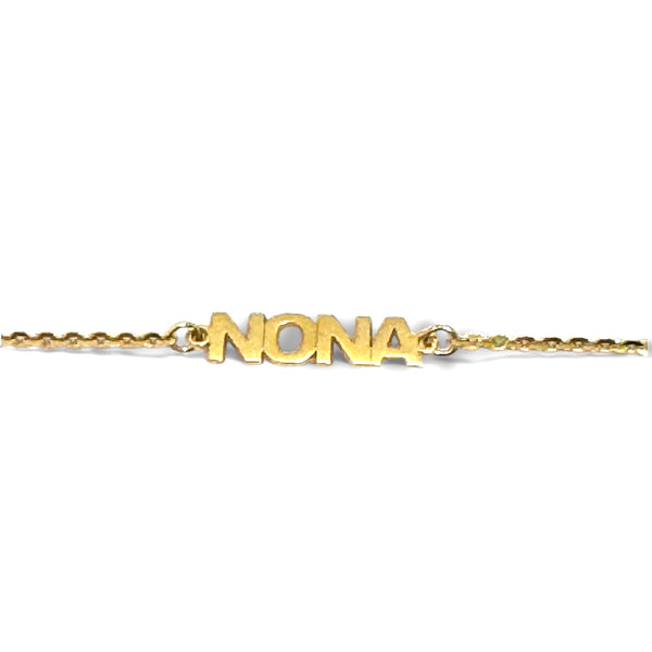 NONA, NANA Or BUBBE Block Letter Name Bracelet