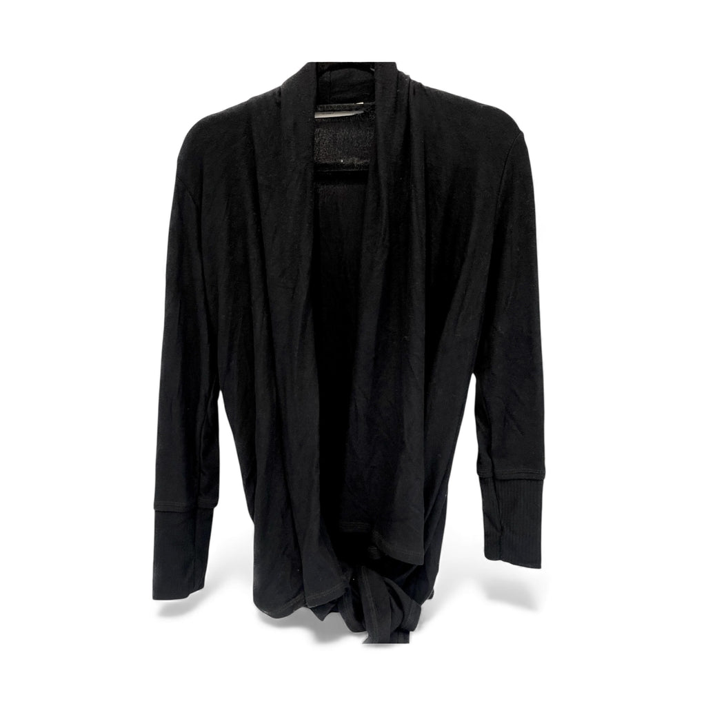 Midnight Black Short Drape Cardigan