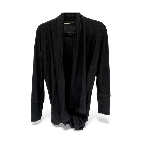Midnight Black Short Drape Cardigan