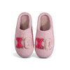 Xo Xo Glitter Trim Letter Patched Plush House Slippers