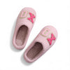 Xo Xo Glitter Trim Letter Patched Plush House Slippers