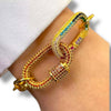 Double Colorful Pave Carabiner Paperclip Bracelet