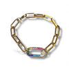 Pave Carabiner Paperclip Chain Bracelet