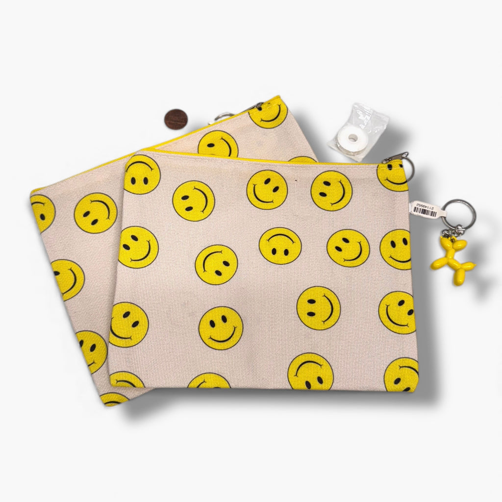 Smiley Canvas Pouch