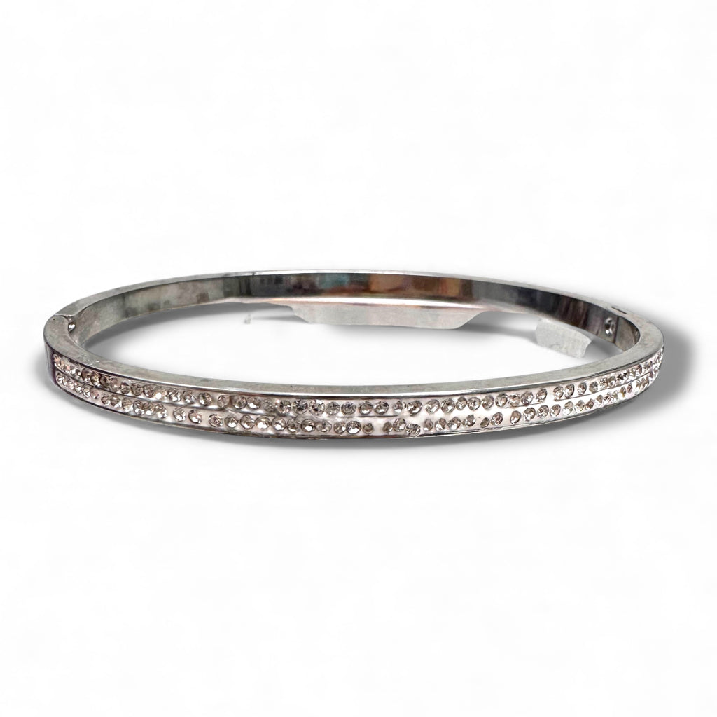 Pave Crystal Double Row Bangles