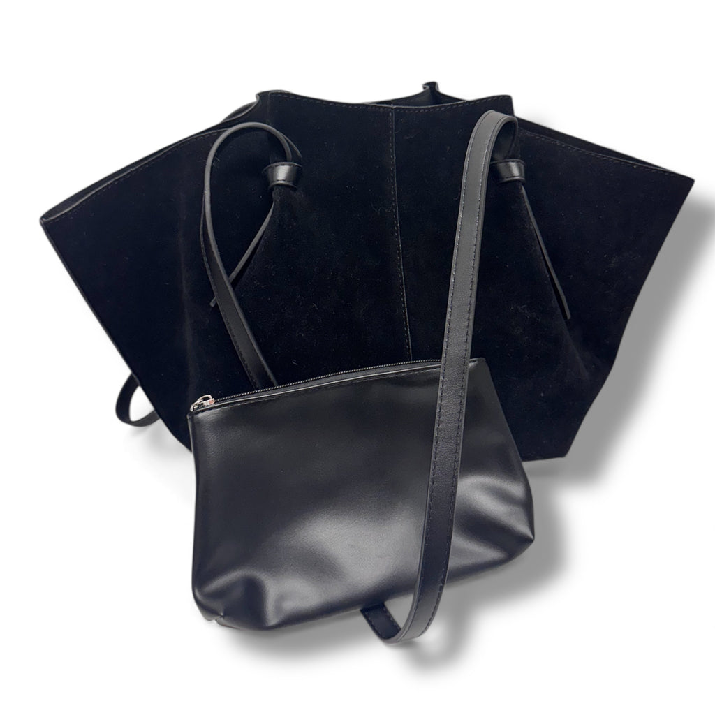 Suede Winged Shoulder Bag