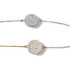 CZ Disc Sterling Silver /Gold Plated Chain Bracelet