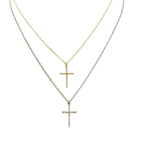 Pave Cross Necklace