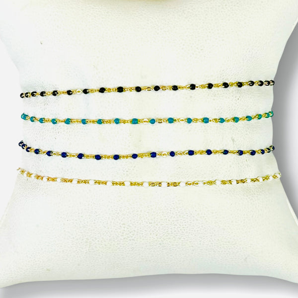 Bibi Wire Wrapped 2mm Beaded Bracelet