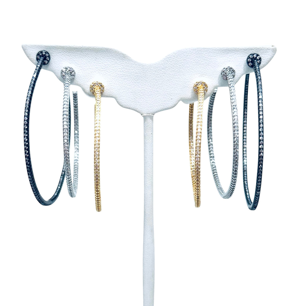 Luxurious Cz Mid Size Hoops