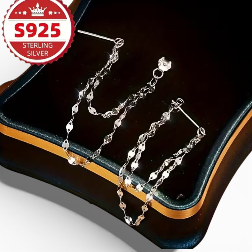 Sterling Silver Double Chain Earrings