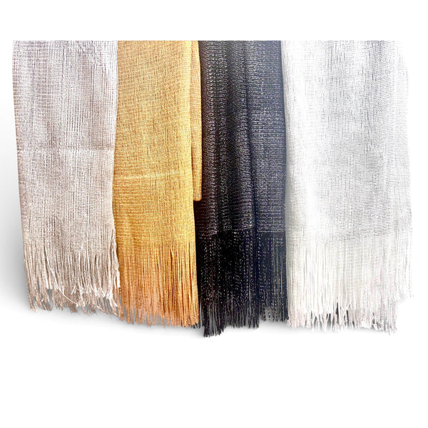 Metallic Fringe Dress Scarf