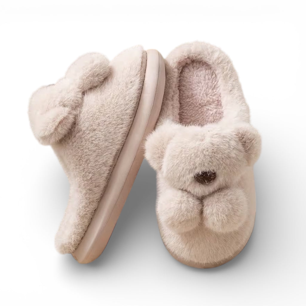 Teddy Bear Plush Slippers