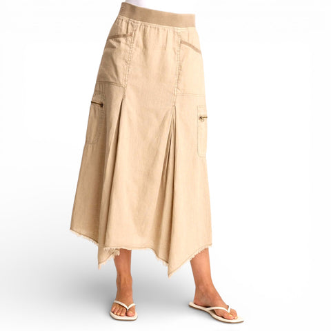 Doak Skirt withSharkbite Hem and Cargo Pockets