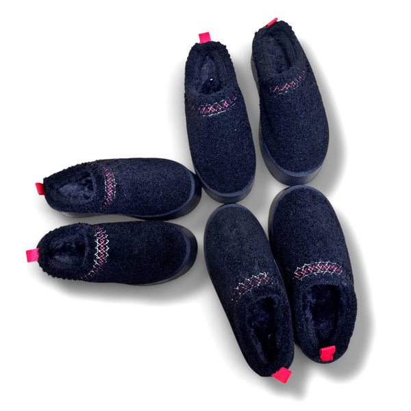 Thick Soled Platform Fuzzy Slippers