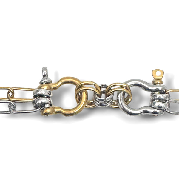 Mixed Metal Double Shackle Bracelet
