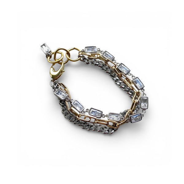 Mixed Metal Chains Bracelet