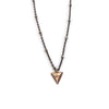 Black/Gold Satellite Necklace with Gold Triangle Charm