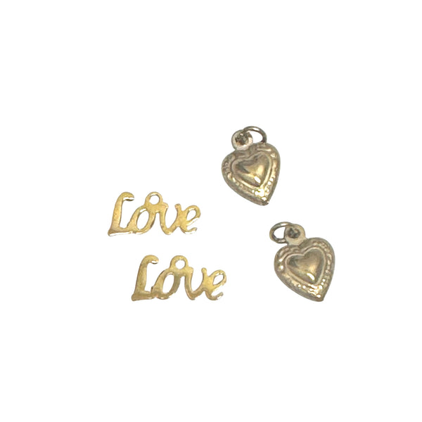 Love and Mini Heart Charms