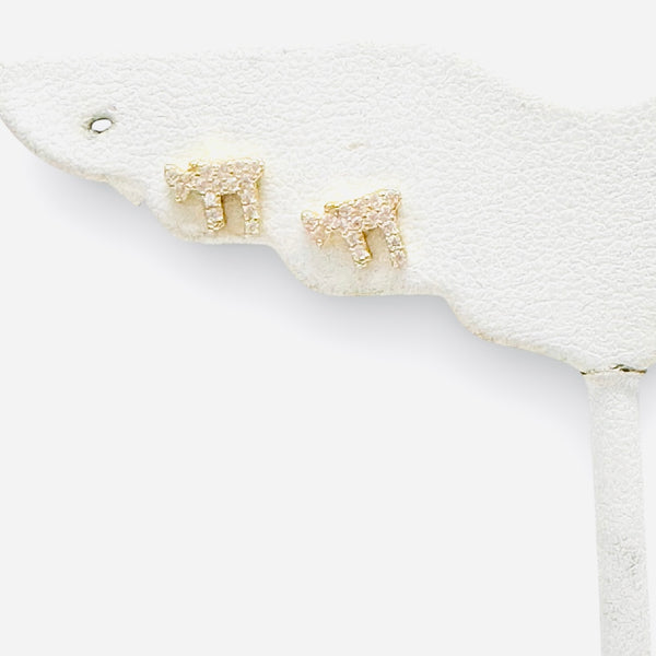 Chai CZ Post Earrings