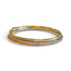 Three Attached Gold and CZ Bangles