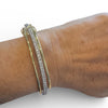 Three Attached Gold and CZ Bangles