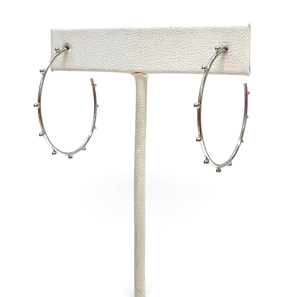 Thin Hoops with Ball Accents
