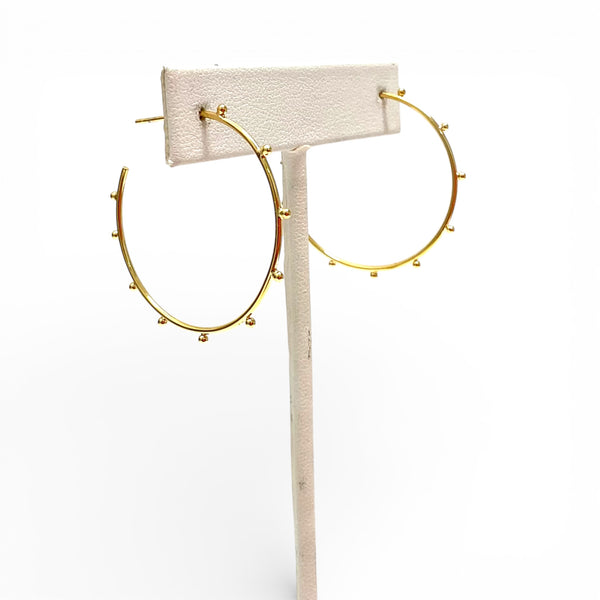 Thin Hoops with Ball Accents